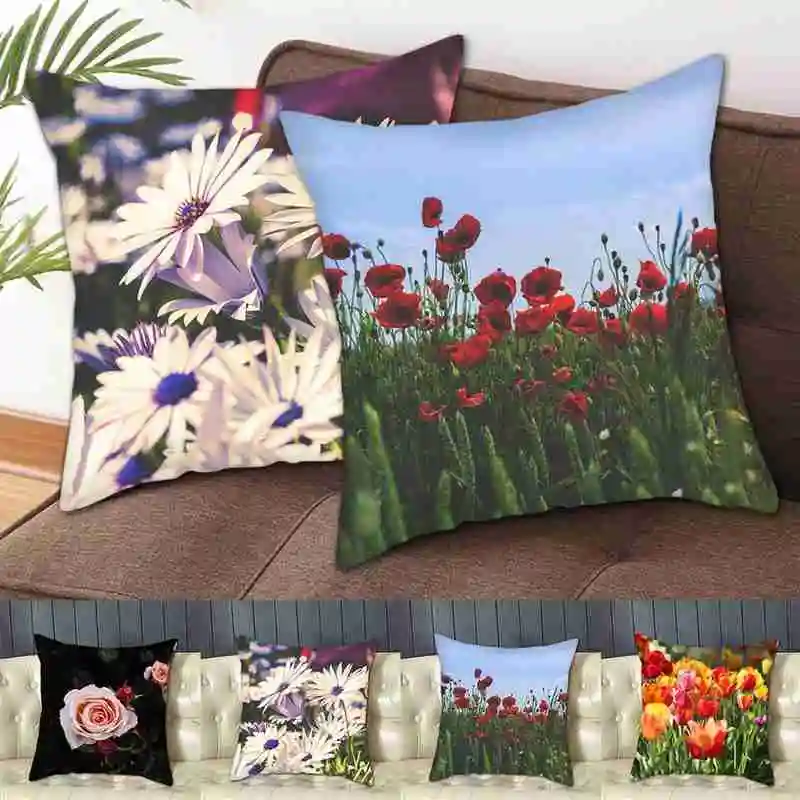 

Floral Picture Pillow Case Beautiful Flower Cushion Sofa For Home Cover Pillow Bedroom Covers Wholesale Decor X2R7