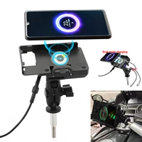 motorcycle mobile phone holder 2 in 1 wirelessusb fast charger mount for bmw k1600 k1600gtl r1200rt r1200rt lc r1250rt