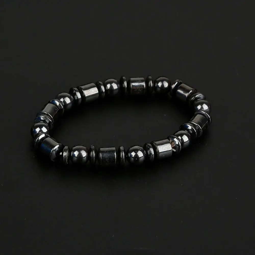 Магнитные браслеты из гематита с черными камнями для защиты от усталости и