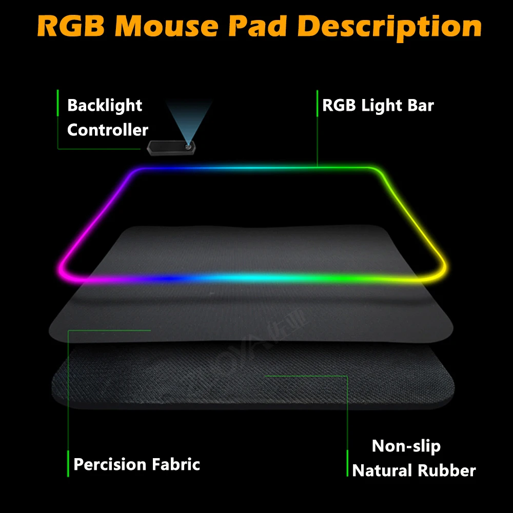 led light gaming mouse pad rgb large computer mousepad gamer carpet waterproof mause pads desk play mat with backlit free global shipping