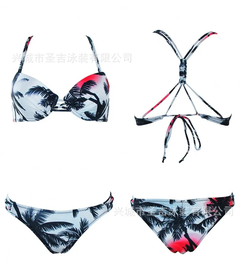 Новый стильный купальник Amazon с кокосовым принтом и галстуком Bikin|Купальники| |
