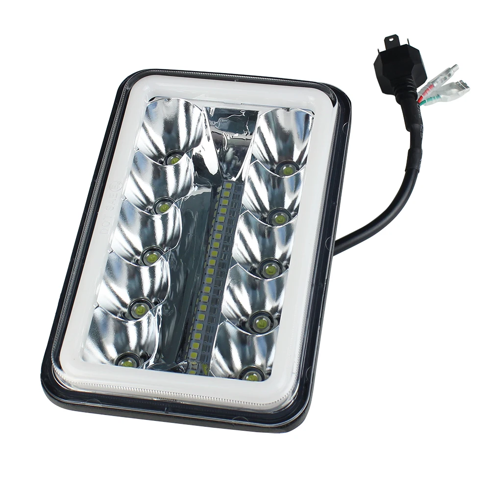 4x6 Squar Led Headlight Sealed High Low Beam DRL Turn Signal for Kenworth Peterbil H4651 H4652 Chevrolet S10 1995 1996 1997 | Автомобили и