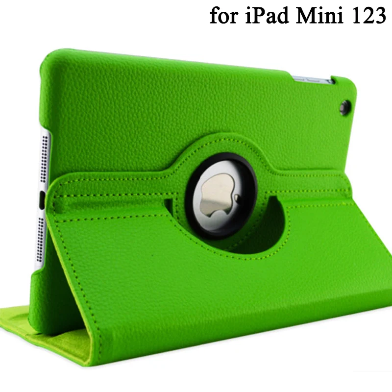 Вращающийся на 360 градусов чехол-подставка для iPad Mini 1 2 3 чехол из искусственной кожи умный флип-чехол для Funda iPad Mini чехол для сна/пробуждения - Цвет: green for mini 1 2 3