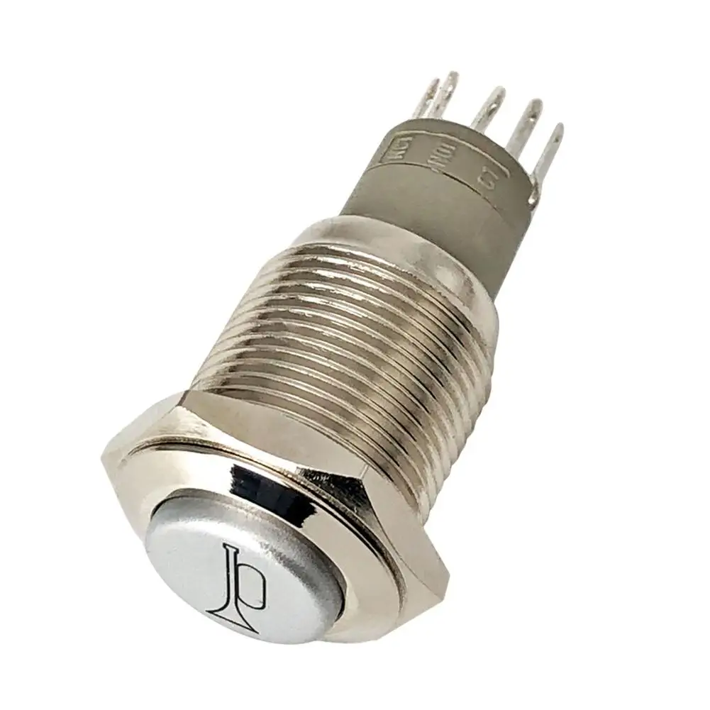 

16mm 12V LED Light Dash On-Off Momentary Push Button Horn Switch For Car Speaker Push Button Switch Connection