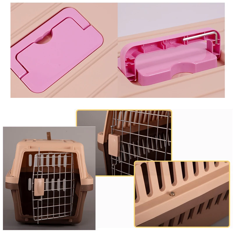 10 Lbs Pet Cat Small Dogs Portable Air Transport Cage Outdoor Travel Car Out of Consignment Plastic Cat Carrier Dog Kennel Box images - 6