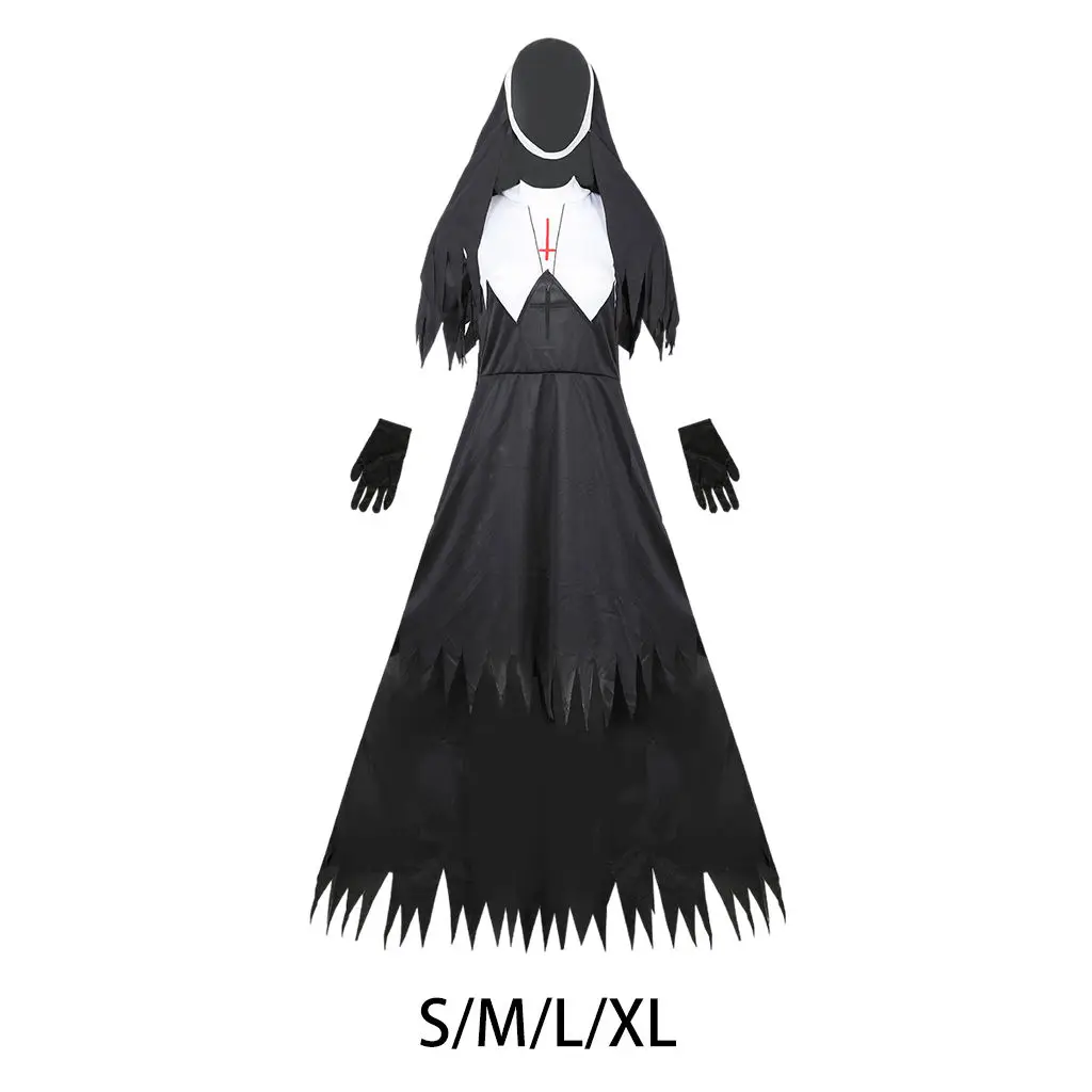

Adult Ladies Womens Spellbound Nun Set of Fancy Dress Costume Halloween Party Cosplay Clothing High Quality Costume S M L XL