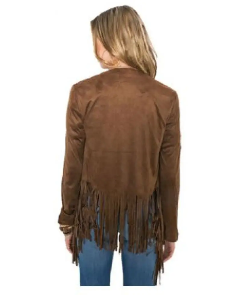 Байкерская куртка с бахромой Блейзер кардиган пальто верхняя одежда костюмы для