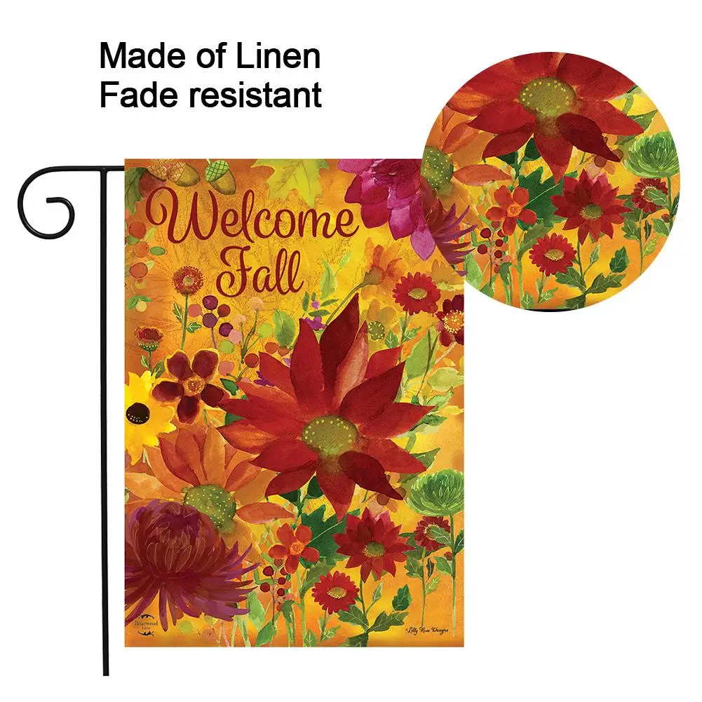 Новая двухсторонняя осень Добро пожаловать садовый баннер украшения для двора