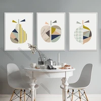 modern style canvas painting wall poster hand painted pictures fruits apple and pear with various colors for home rooms decorat