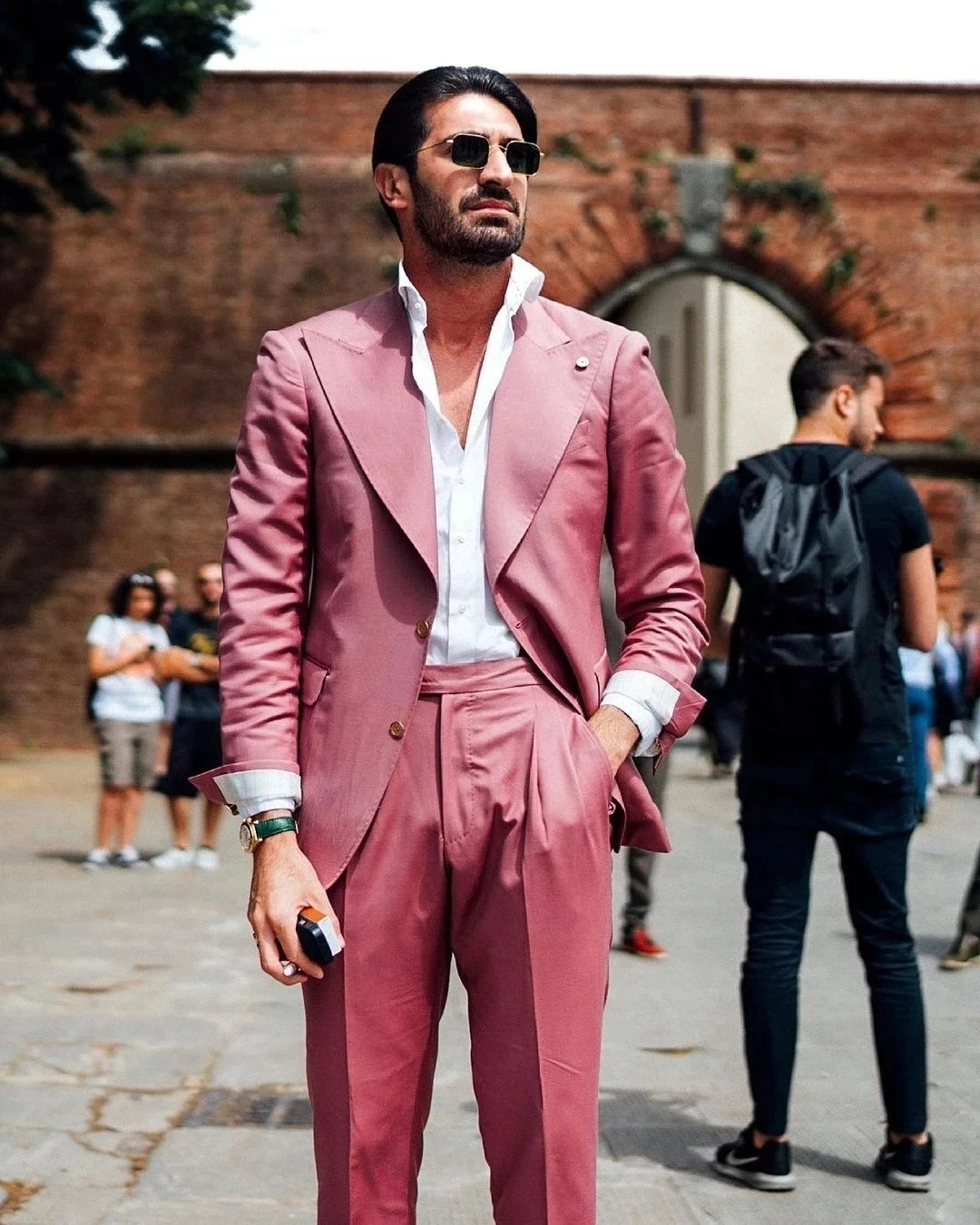 

Costume Homme Streetwear Wide Peak Lapel Men Suits Wedding Slim Fit Blazer 2 Pcs Jacket Pant Groom Tuxedo Terno Masculino Prom
