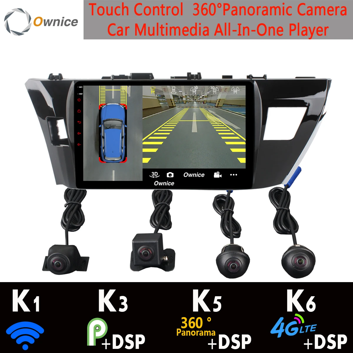 360 ° панорамный 4 × камера Android 9,0 4G+ 64G gps радио CarPlay DSP Автомобильный плеер для Toyota Corolla Lewin E160 E170 E180