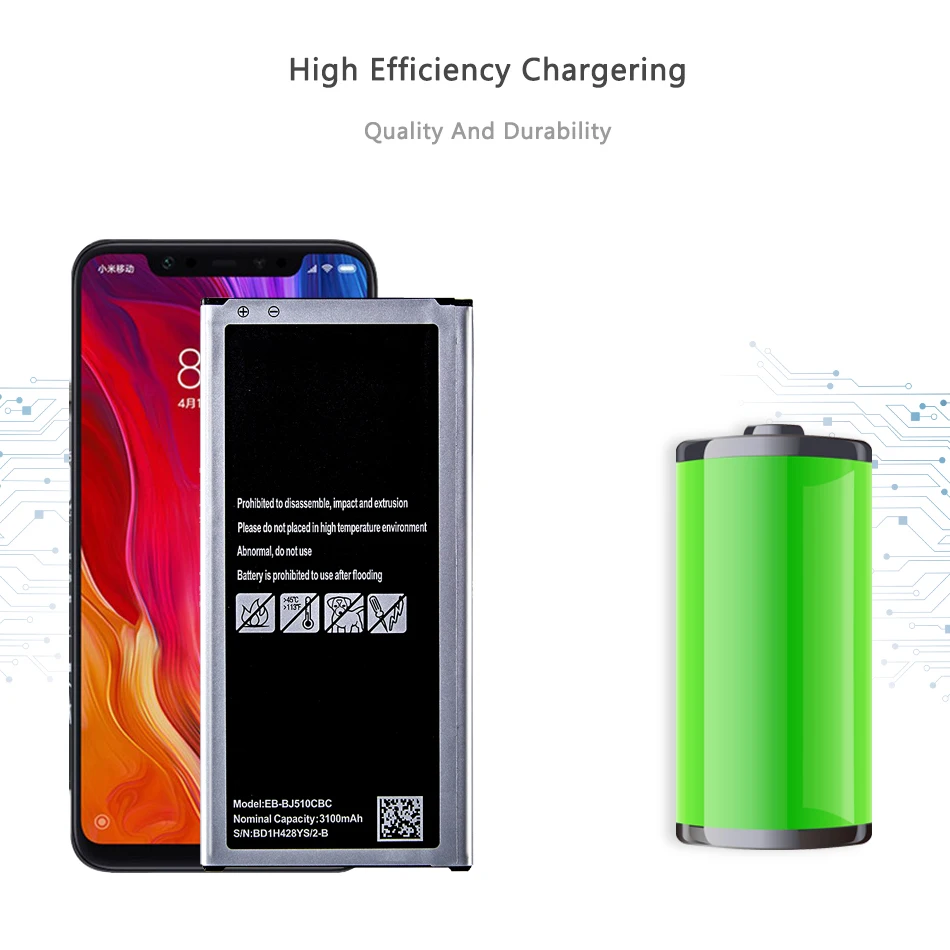 

For Samsung EB-BJ510CBC For Samsung Galaxy J5 2016 Edition J5 2016 J510 J510FN J510F J510G EB-BJ510CBE 3100mAh