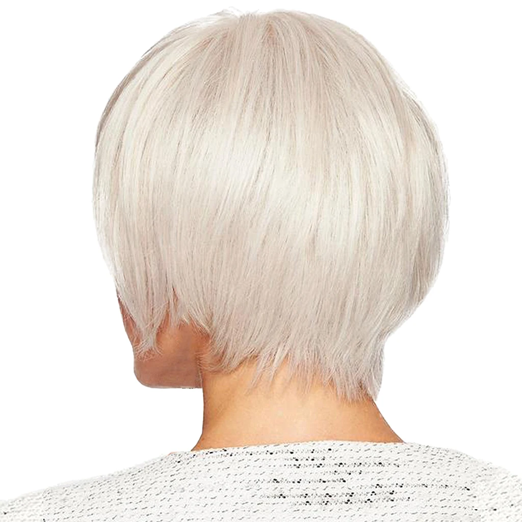 8 дюймов короткие прямые парики человеческих волос Pixie Cut шикарный парик для женщин с челкой-коричневый/винный красный/золотой/светло-Золотой/Серебряный опционально