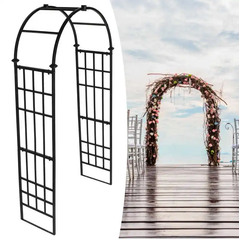 

Garden Arch Outdoor Wrought Iron Archway for Plants Climbing Wedding Ceremony Decoration Garden Decor