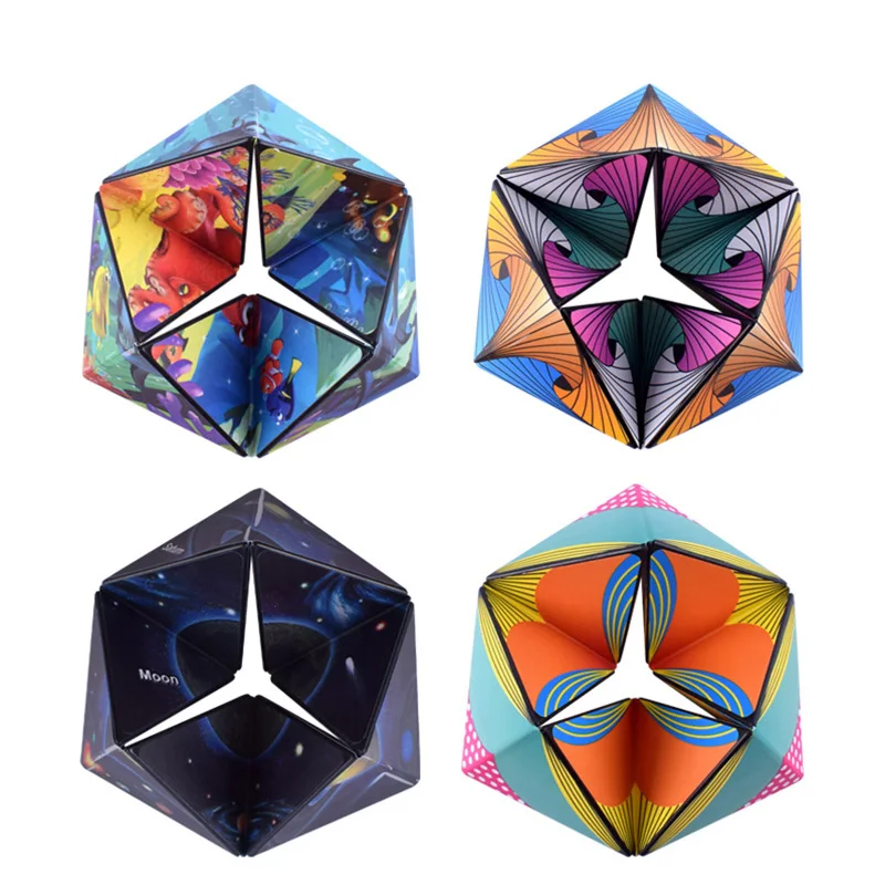 Variety Changeable Magnetic Magic Cube Anti Stress 3D Office Hand Flip Puzzle Stress Reliever Autism Collection Kids Fidget Toys