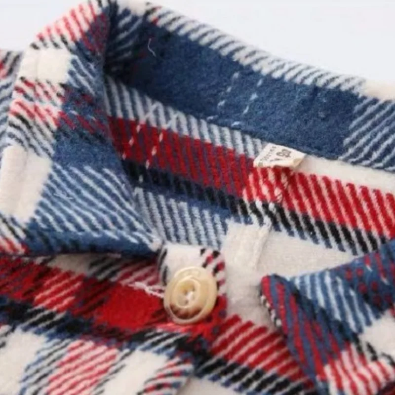 Модная клетчатая рубашка для маленьких девочек и мальчиков куртка хлопковая