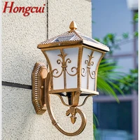 hongcui retro outdoor solar wall sconces light led waterproof ip65 classical lamp for home porch
