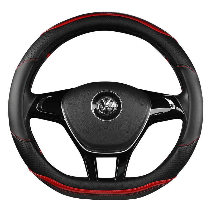 

D Shape Car Steering Wheel Cover Leather for Golf K3 POLO JATTA Suzuki Swift Nissan Rogue 2017 2018 2019 2020