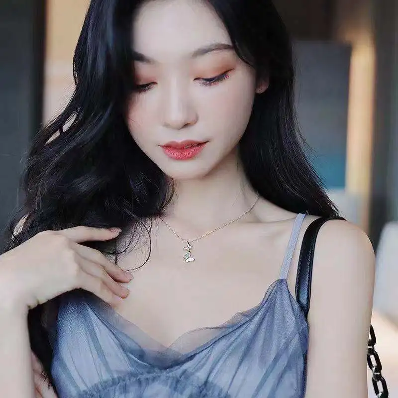 

ZDMXJL Sweet Butterfly Pendant Necklace For Women Choker Aesthetic accessories Jewelry Friends Gift Wholesale