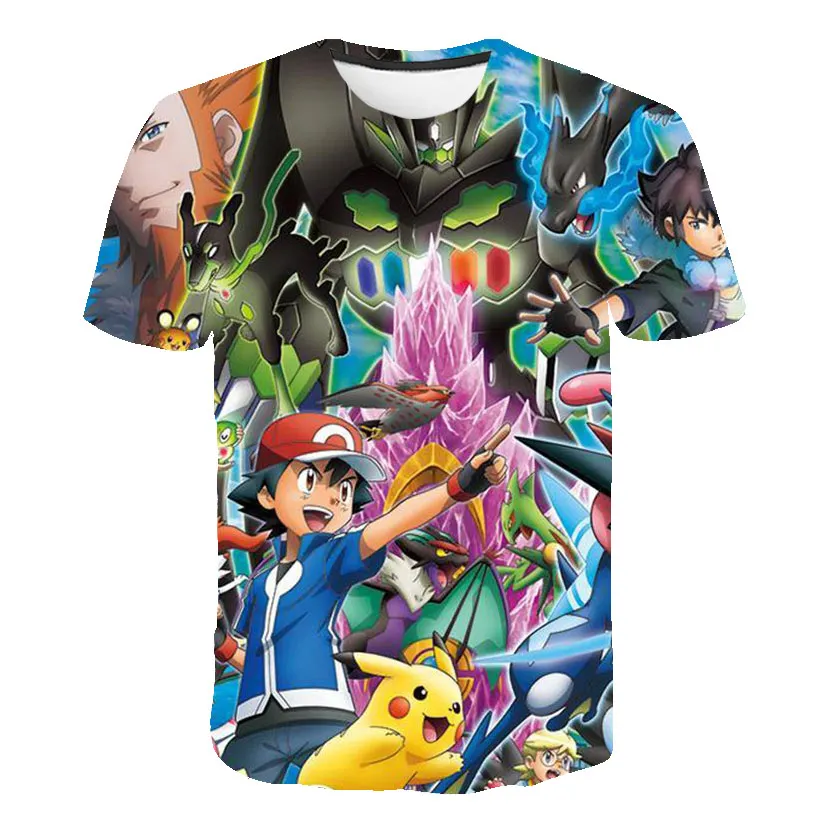 3D футболка Pokemon Япония мультфильм Пикачу одежда для мальчиков детская крутая