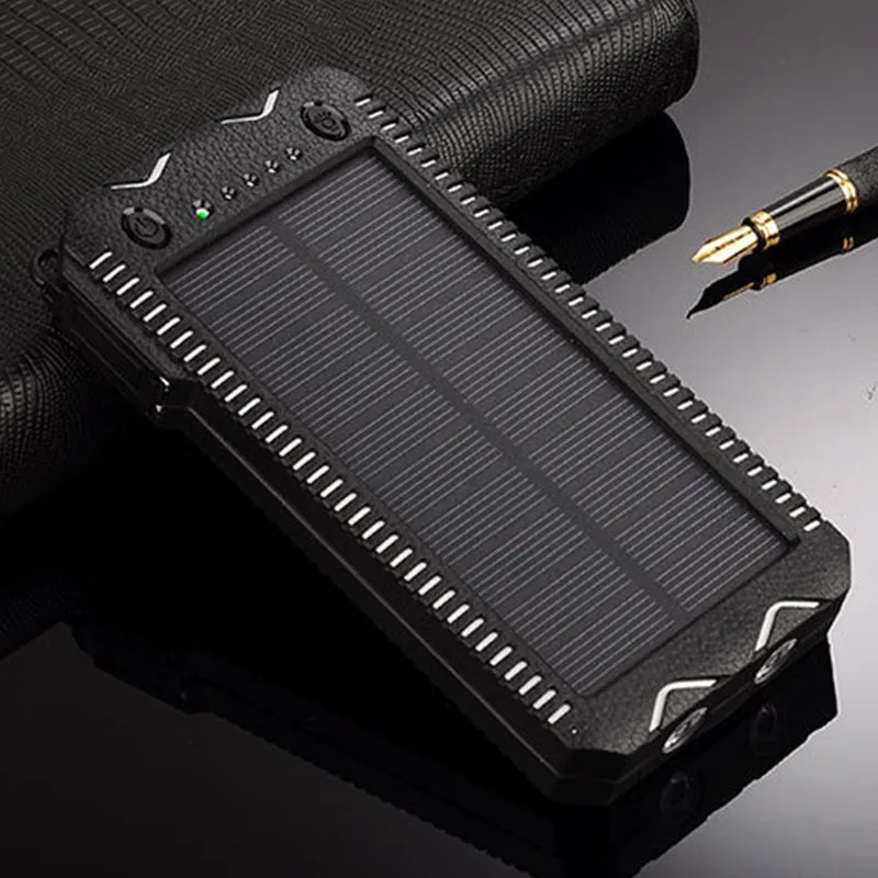 

20000mAh Solar Power Bank High-Capacity Phone Charging Power Bank with Cigarette Lighter Double USB Outdoor Emergency Charger