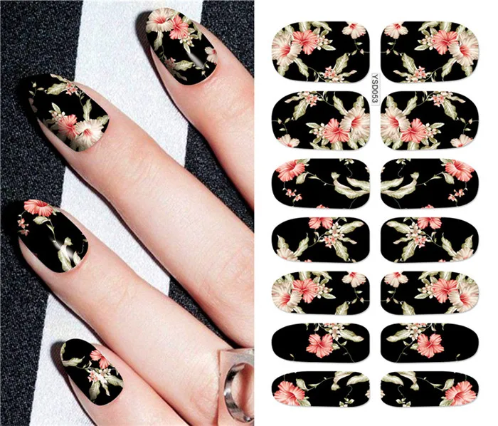 

Nail sticker art decoration Grass Flower slider adhesive Water Transfer decals manicure lacquer art accessoires polish foil