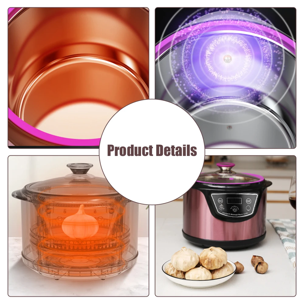 Fermentador de ajo negro de 90W y 6L, dispositivo de fermentador para el hogar, con pantalla Digital, autom&aacute;tico y inteligente-3