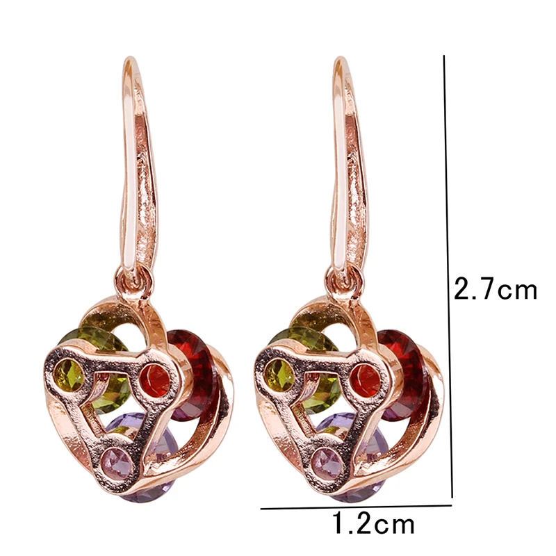

2020 Cubic Zircon Flowers Earrings Womens Rose Dangle Earrings Fashion Jewelry Brincos Boucle d'oreille Femme