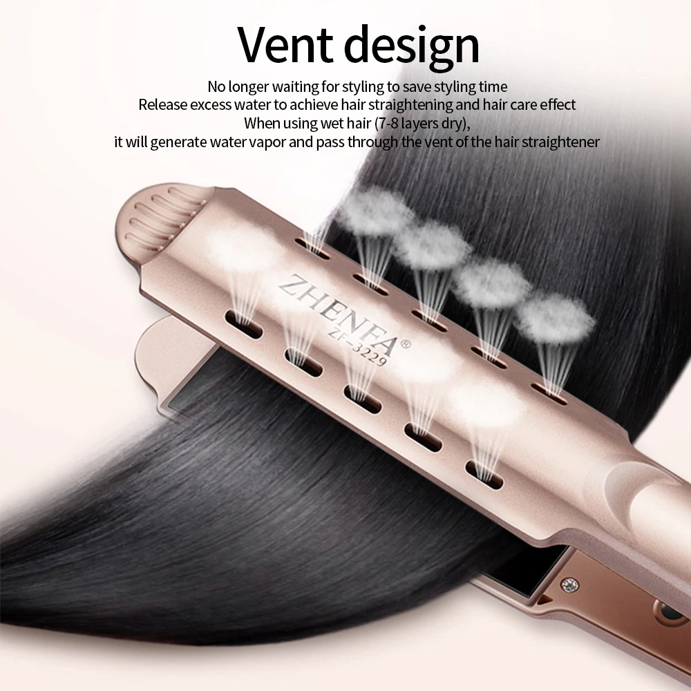 

Hair Straightener Steam Flat Four Gear Temperature Adjustment Ceramic Tourmaline Ionic Flat Iron Curling Iron Hair Curler Women