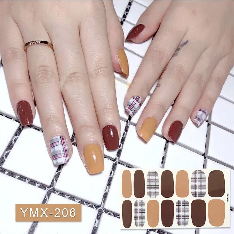 

1 pcs Stickers For Nails Designs Simple Colors Sliders Leaf Flower Decals Adhesive Manicure Tips Nail Art Decorations YMX-203