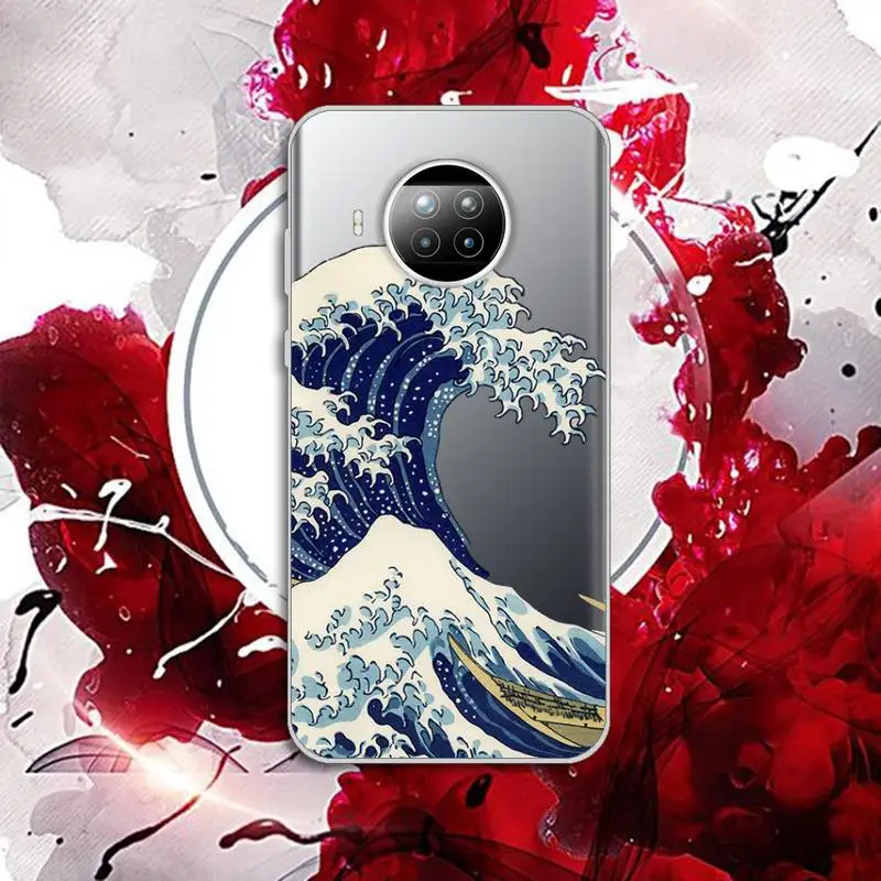 

The Big Wave of kanagawa Phone Case Transparent for Xiaomi Redmi note 10 t 8 9 pro lite 11