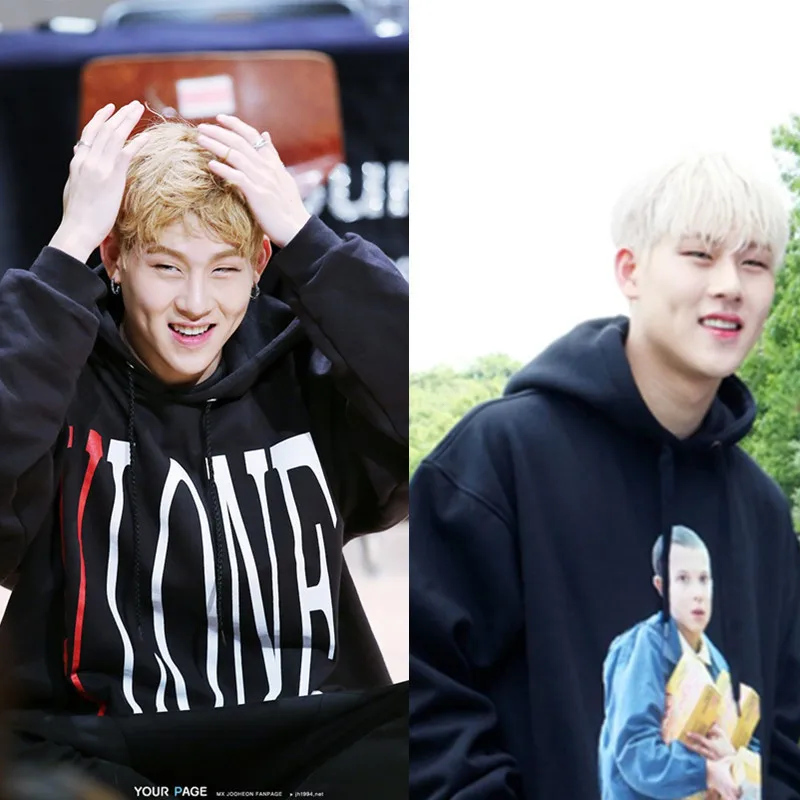 Толстовка MONSTA X женская с капюшоном тонкое бархатное пальто розовый свитшот в