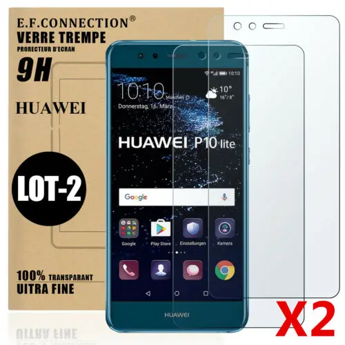 

Pack / 2 Tempered Glass Film Screen Protector For HUAWEI P10 / Lite / P10Plus