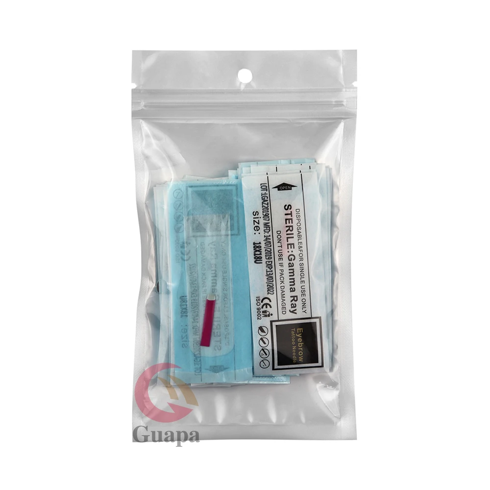 Розовая 18U форма 0 18 мм лезвие тату иглы для бровей Иглы татуажа Перманентный