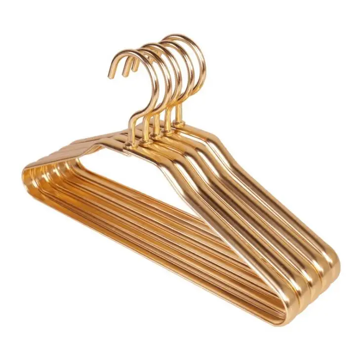 

50pcs Clothes Hangers Aluminum Metal Luxury Anti-rust Shirts Dress Coat Rack Waterproof Kids Baby Hangers Rack SN384