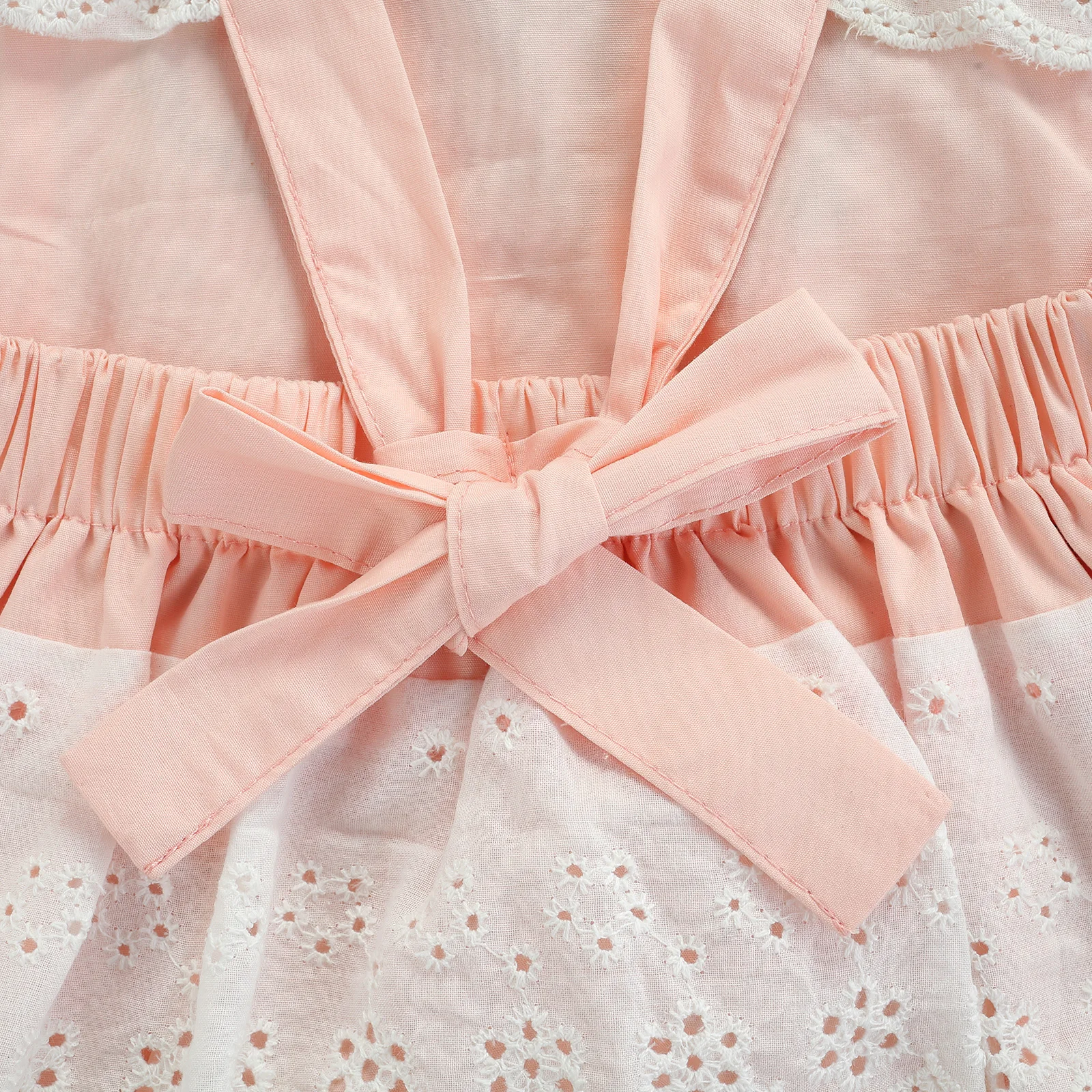 

Baby Newborn Girls Summer Romper Embroidery Lace Square Neck Ruffle Sleeveless Jumpsuit Infant Toddler Rompers 0-18 Months