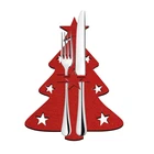 Новая крышка в форме рождественской елки, столовые приборы, нож и вилка, искусственное украшение, Рождественское украшение для дома, Рождество