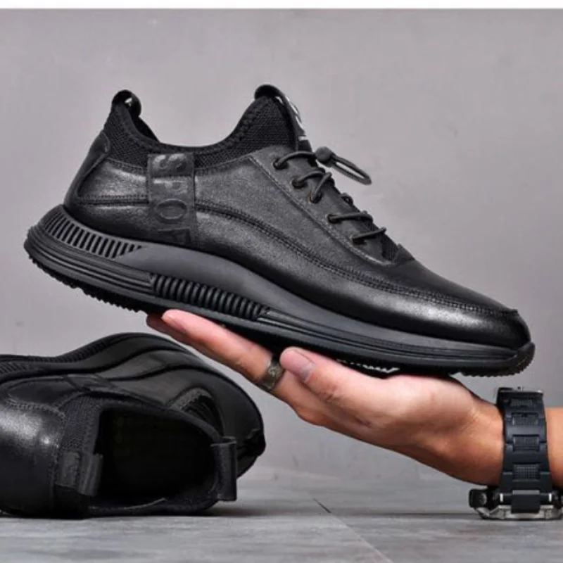 Туфли мужские с острым носком ПУ эластичная резинка дышащая спортивная обувь