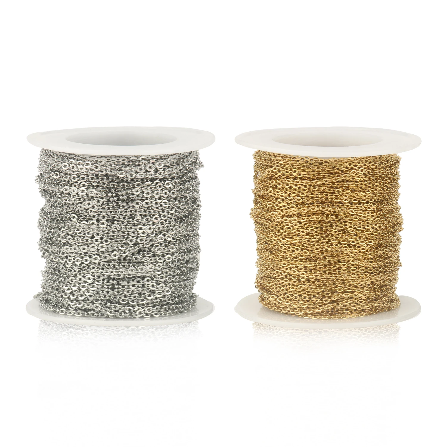 

2meter/Lot 1mm 1.5mm 2mm 2.5mm 3x4mm Stainless Steel Link Chain Steel Gold Color Diy Chain For Bracelet Necklace Jewelry Making