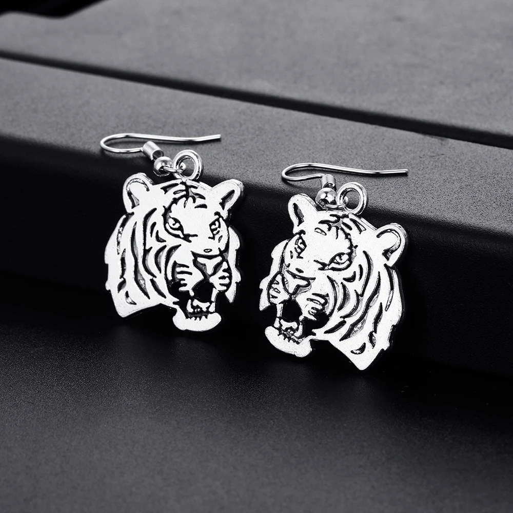 Модные Винтажные висячие серьги в форме Тигра для женщин и девушек ретро милые
