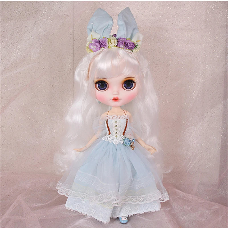 ICY DBS Blyth кукла licca Игрушка Одежда Кружева свадебное платье кролик головной убор