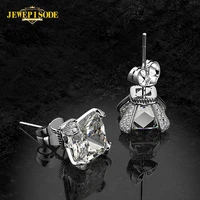 jewepisode top quality 100 925 sterling silver 8mm created moissanite stud earrings fashion wedding jewelry earrings for women