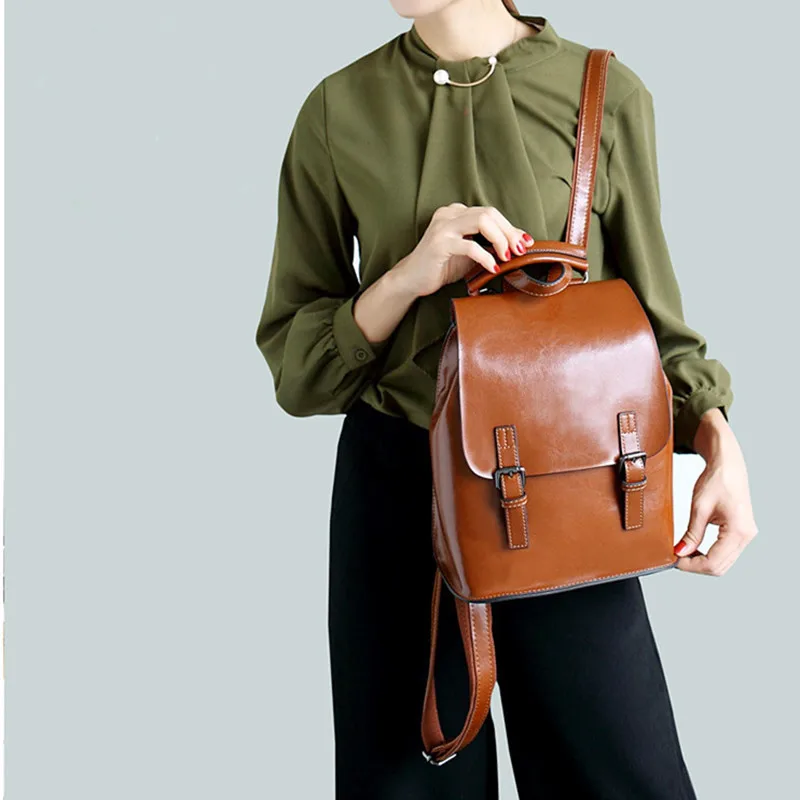 ZKW новый корейский женский рюкзак из натуральной кожи модная красивая