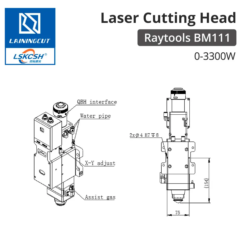 LSKCSH Raytools BM111 0-3300W лазерная головка с автоматической фокусировкой для резки