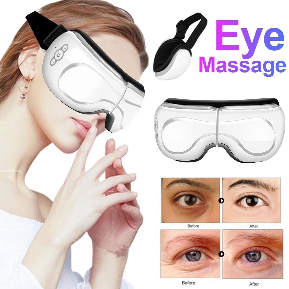 

Rechargeable Smart Eye Massager Vibration Hot Compress Eyes Mask Massage Eye Care Fatigue Relief Heating Massage Relaxation
