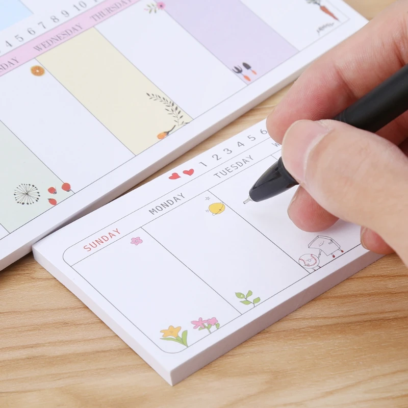

Cute Week Plan Sticky Note Memo Pad Notebook Bookmark Student Office Stationery