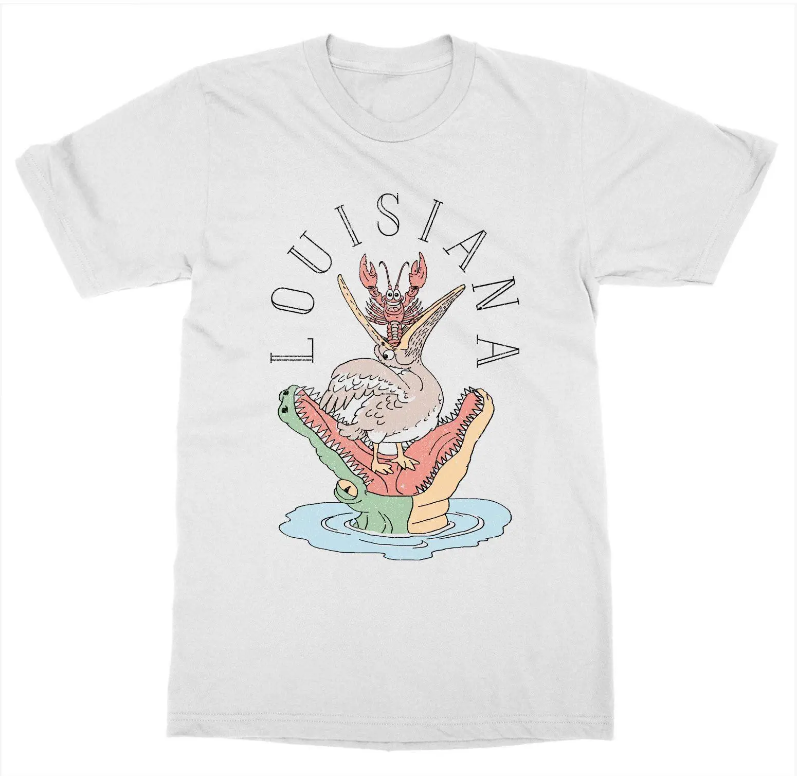 

United States of America Patriot Louisiana 'Fauna' T-Shirt. Summer Cotton Short Sleeve O-Neck Mens T Shirt New S-3XL