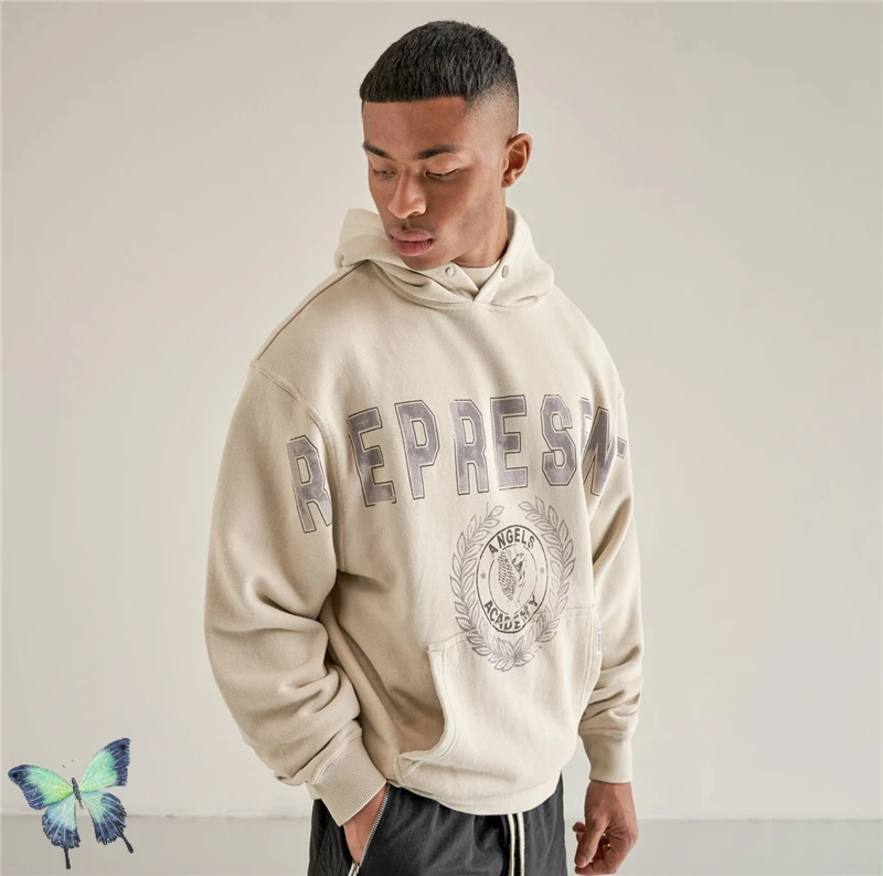 

Men Women Khaki Represent ANGEL ACADEMY Hoodie Sweatshirts