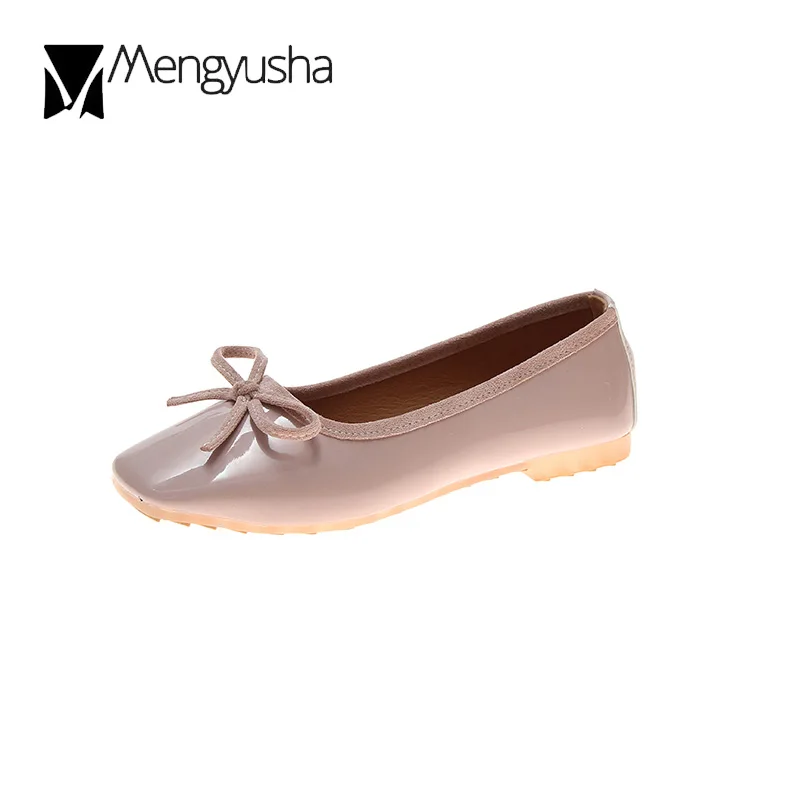 Балетки женские с квадратным носком Нескользящие жапанная кожа без застежки