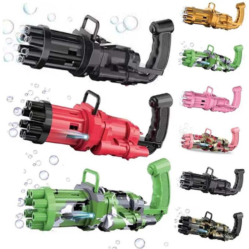 

New Kids Gatling Bubble Gun Toys Summer Automatic Soap Water Bubble Machine For Children Toddlers Indoor Outdoor Wedding Bubble